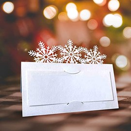 iKesoce Pack of 30 Place Cards, Snowflake, Wedding Place Cards, Paper for Communion Christening Birthday Party
