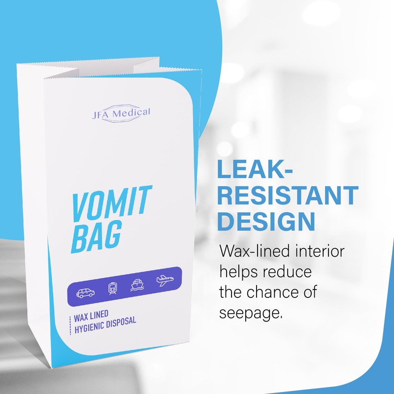 JFA Medical Disposable Travel Sick/Vomit Bags – Pack of 10