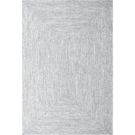 Superior Indoor Outdoor Braided Area Rug, Reversible Dual-Tone Home Floor Decor for Kitchen, Entryway, Patio, Front Porch, Deck, Modern, Boho, Farmhouse Style, 3' x 5', Slate/White