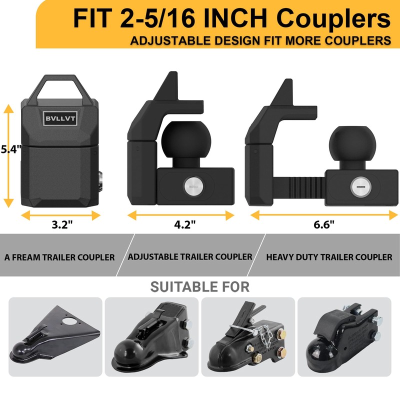 BVLLVT Heavy Duty Trailer Hitch Lock for 2 5/16" Ball