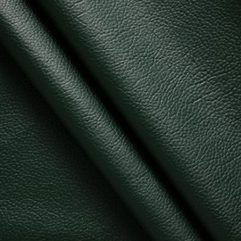 HYVAKUPPA Faux Leather Fabric by The Yard Marine Vinyl Fabric 55" W Outdoor Upholstery Fabric Waterproof PU Leather for Crafts Furniture Handbag DIY Sewings Earrings Decor (1 Yard, Dark Green)