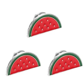 DEARMAMY Watermelon Lapel Pin, 3pcs Watermelon Pin Palestine Palestine Brooch Pin Hawaiian Fruit Shaped Brooches Watermelon Enamel Pins Badge Breastpin Jewelry for Summer, 2.40X1.20X1.00CM, Faux
