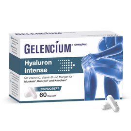GELENCIUM Hyaluron Intense | Highest Hyaluronic Daily Dose: 500 mg | High Molecular: 2,000-4,000 kDa | Patented & Study-Based Raw Material (GreenIuronic)