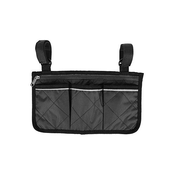 Keenso Wheelchair Armrest Side Bag, Multifunctional Hanging Pouch, Storage Organizer