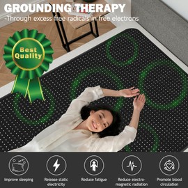 Grounding Mat for Bed 27 * 78, Grounding Mattress Cover Pad 100 Carbon PU for Sleep Healthy Relieve Stress Anxiety