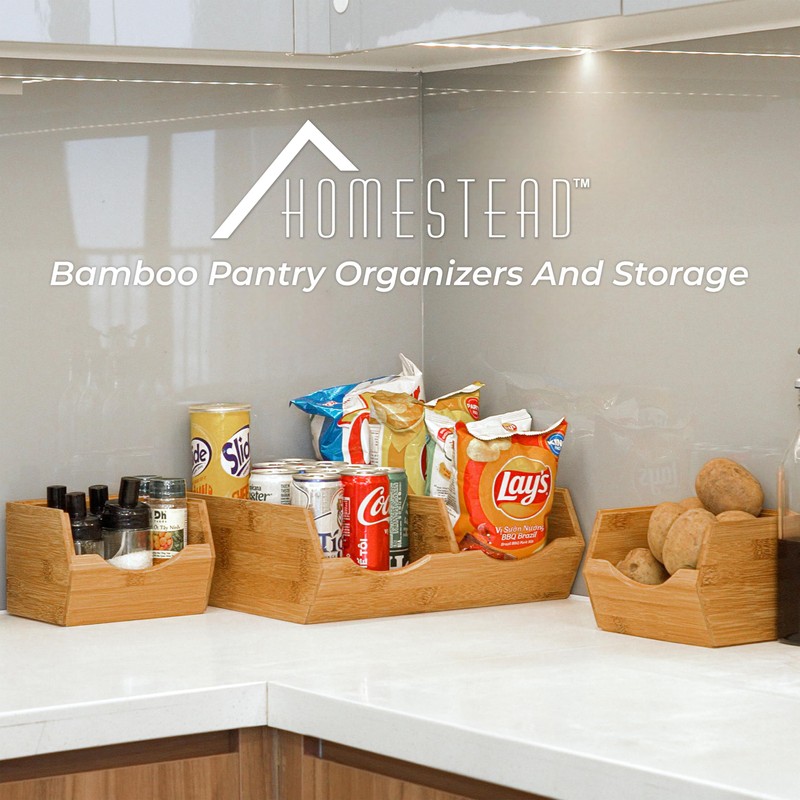 HOMESTEAD Bamboo Pantry Storage Bins – Potato & Onion Storage