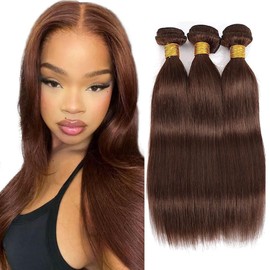 22 24 26 Inch Brown Bundle Color #4 Straight Human Hair Bundles Brazilian Chocolate Brown Straight Bundles Human Hair Color #4 Bundle