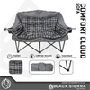 Black Sierra Oversized Plush Padded Camping Sofa, Portable Outdoor Loveseat