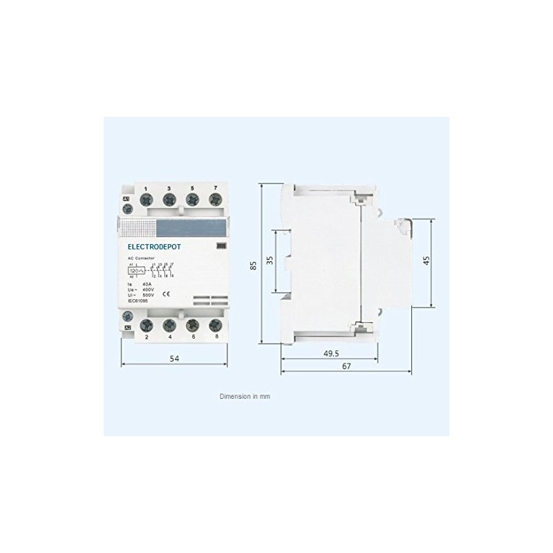 4 Pole Lighting Contactor 120V, 60 Amp 4 Pole N/C