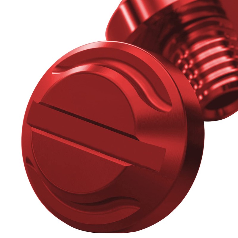 AVERZELLA 4pcs Motorcycle Red Mirror Hole Plugs 2 Regular+2 Reverse