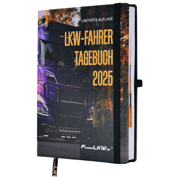 Truck Driver Diary 2025: Hardcover, Truck Logbook, Weekly Time Tracking,