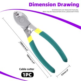 Swpeet 1PCS Heavy Duty Stainless Steel 10 Inch Cable Cutters, Cable Wire Cutters High Leverage Cutter, Wire Rope Cutter for Cutting Aluminum, Copper, Wire, Communications Cable