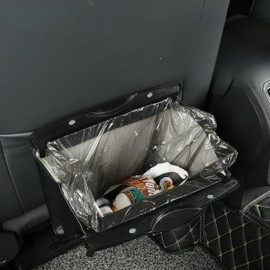 skymizuki Car Trash Can [Hook for Multiple Vehicles] Car Trash Can Slim Storage Accessory Storage Bag Included Car Supplies Convenient Goods (Black)