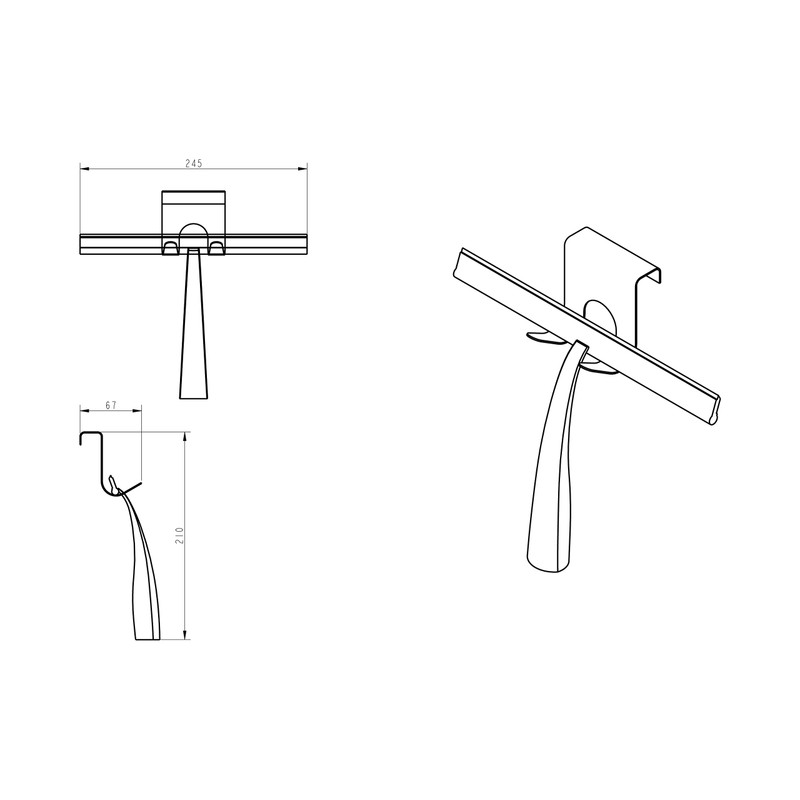 Ambrosya - Shower Squeegee Made of Stainless Steel - Squeegee