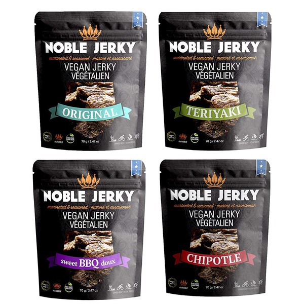 Noble Jerky - Vegan Jerky Variety Pack - 4 Flavors