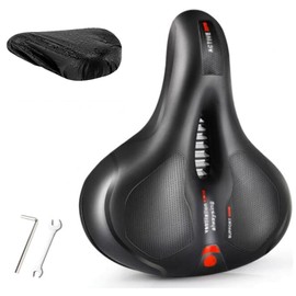SAMCOS Bicycle Saddle Cover, Bicycle Seat, Soft, Super Thick, Painless, Saddle Cushion, Breathable, Long Time Comfortable, Shock Absorption, Memory Foam, Waterproof, Dustproof Cover, Universal Use