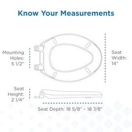 Gerber Elongated Toilet Seat with Cover, Soft Close, No Slam, Quick & Easy Install, Heavy-Duty Plastic, Adjustable Fit for Standard Elongated Toilets, Durable & Fade-Resistant, White G0099213