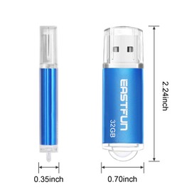 EASTFUN 32GB USB 2.0 Flash Drive Memory Stick Thumb Drive Pen Drive Jump Drive Zip Drive, 5 Pack (5 x 32GB), Colors (Gold Rose Blue Purple Green)