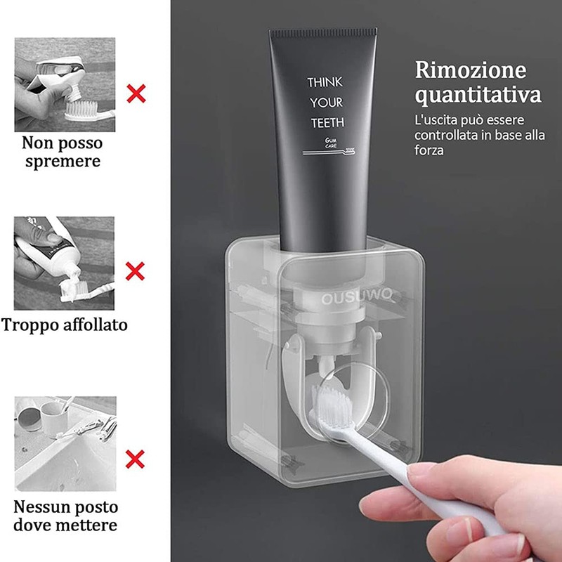 Toothpaste Squeezer Holder, 2 Pieces Automatic Toothpaste Squeezer, Wall Mounted