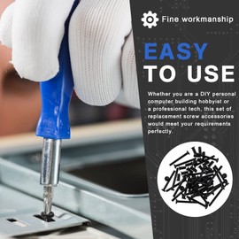 60pcs Computer Case Fan Screws Kit, PC Fan Screws Chassis Fan Screws Computer Screw Set Radiator Screws Flat Case Fan Screw Long and Short Screw