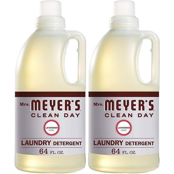 Mrs. Meyer's Clean Day Liquid Laundry Detergent, Cruelty Free and Biodegradable Formula, Lavender Scent, 64 oz- Pack of 2
