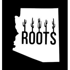 Arizona Roots Decal | White | Made in USA by Stick This! | Sticker for Car or Truck Windows, Laptop, Water Bottle, Tablets etc. | 4.75" x 5.25" |