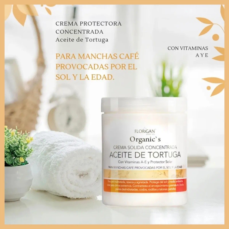 Crema Protectora Concentrada Aceite Tortuga 600gr. Florigan Natural