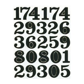 XIAXIN TSS-607B Waterproof Glitter PVC Number Sticker Set Weatherproof Waterproof Number Sticker Nameplate Suitcase Nameplate Locker Indoor Outdoor Use (Black, 1)