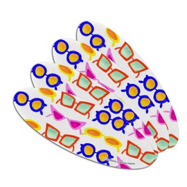 Retro Sunglasses Double-Sided Oval Nail File Emery Board Set 4 Pack