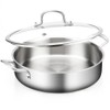 Yeksum 8-Quart Saute Pan with Lid | 13-Inch 3-Ply 18/10