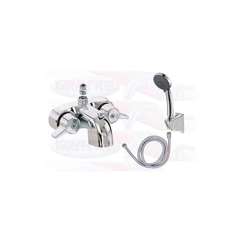 Chrome Clawfoot Tub Add-A-Shower Faucet With HandShower Kit - Fit
