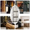Antique Bronze 45-Bottle Wrought Iron Wine Rack with Lock Elegant