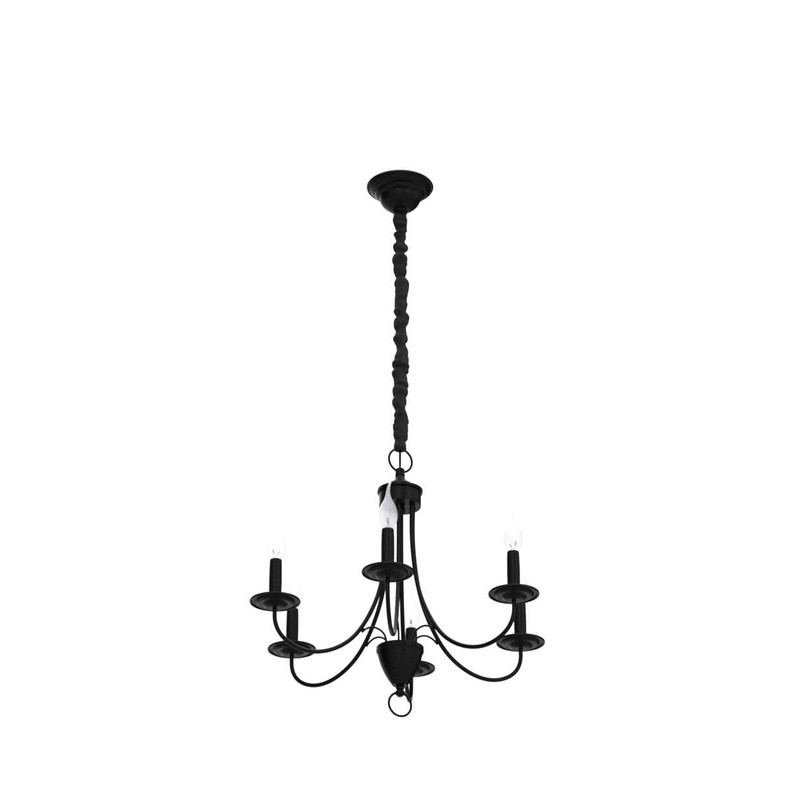 6-Light Black Farmhouse Chandelier,Industrial Modern Light Rustic Candle Style Hanging