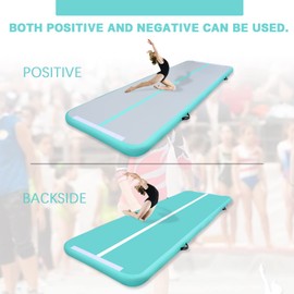 AKSPORT Inflatable Gymnatsics Mat Tumble Track 10ft 13ft 16ft 20ft 23ft Air Tumbling Mat with Air Pump for Home Use/Training/Cheerleading/Yoga