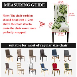 Jaotto Chair Covers, Set of 4, Universal, Stretch Chair Covers, Set of 4, Modern, Chair Covers, Swing Chairs, Elastic, Durable Chair Covers for Dining Room, Banquet Decoration, Leaves Beige