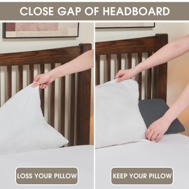 RUJIPO Wedge Pillow Headboard/Bed Wedge Pillow for Twin XL Headboard for College Dorm/Bed Gap Filler (39"x10"x6"), Bolster Bed Mattress Wedge Sleeping Pillow for Gap (0-8") Between Bed and Wall