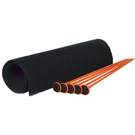 Gun Storage Solutions Rifle/Shotgun Plastic Kit and Shelf Liner - Rack for Gun Cabinet, Gun Safe Organizer Accessory, Includes 5 Orange 16-Inch Rods and 15” x 19” Black Woven Nylon Loop Fabric