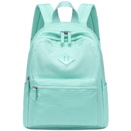 LOIDOU Women's Small Backpack, Girls Small City Backpack, Casual Corduroy Daypacks, Mini Purse for School, Work, Travel, Shopping, Polyester Green