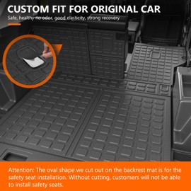 powoq Floor Mat Compatible with Toyota 4Runner Cargo Mat Backrest Mat Replacement for 2013-2024 Toyota 4Runner Accessories (Fit W/Sliding Tray,Upgraded Backrest Mats+Rear Trunk Mat+Floor Mats)