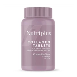 FARMASI Nutriplus Collagen Tablets - 2000 mg de Colágeno Hidrolizado Tipo I y III por Porción (2 Tabletas) con Vitamina C | Suplemento para Piel, Cabello y Uñas - 30 Tabletas
