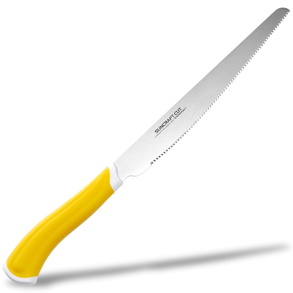Seki Japan Bread Knife, 9-inch stainless steel serrated edge knife with plastic handle, can slice any kinds of bread