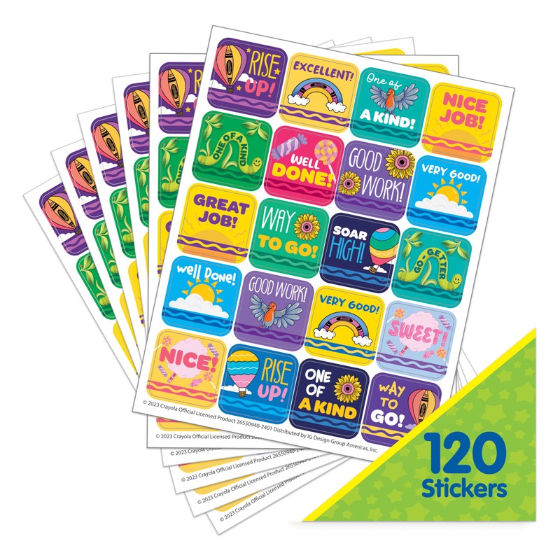 Eureka Crayola Colors of Kindness Stickers for Kids and Teachers,