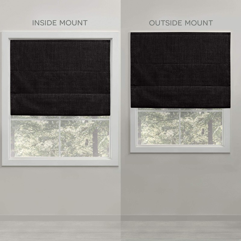 Exclusive Home Curtains Acadia 100% Blackout Polyester Roman Shade, 23"x64",