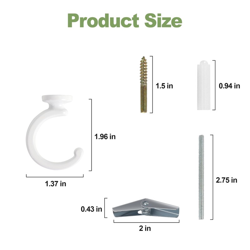 Aidoclip 2PCS Ceiling Hooks for Hanging Plants,Heavy Duty Plant Swag