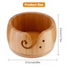 FUOBECIE Wood Knitting Bowl, Knitting Bowl Holder, Wool Storage Bowl,