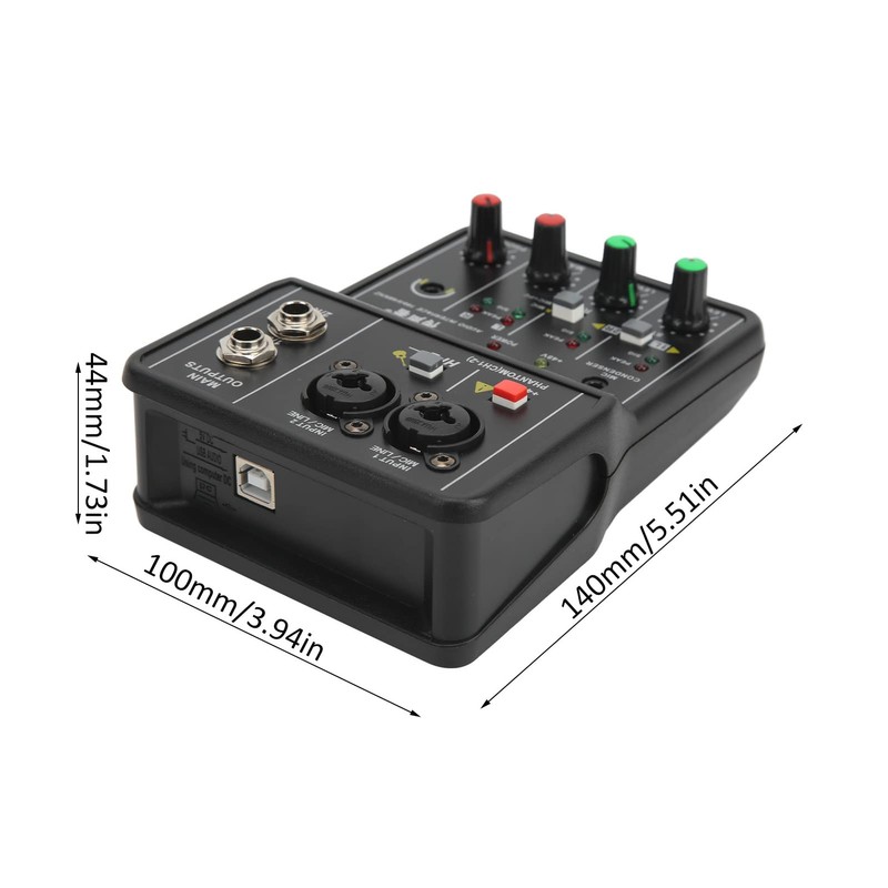 Dpofirs Professional Mixer Sound Board Console, 48V 2 Channel Desk