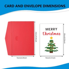 Merry Christmas Cards Boxed with Envelopes - Cute Christmas Card for Boys Girls Funny Christmas Gifts for Family Friends Star Tree Cards, Xmas Cards for Women Men Winter Holiday Greeting Card for Kids