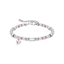 HAYOUWAY 4 mm Rose Quartz Gemstone Bead Bracelet Women Girls with Letter Charm Chakra Healing Stones Bracelet Natural Stone Bracelets Women's Birthday Christmas Gifts for Women Girls Best Friend,