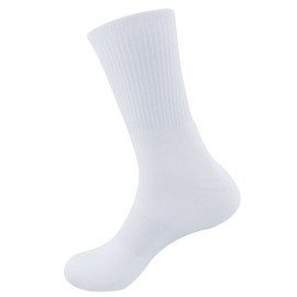 BambooMN Calcetines de sublimación en blanco y hasta la rodilla, 4 pares, Blanco, Crew, L