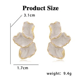 FDEETY Maple Leaf Flower Earrings Colourful Petal Earrings Exaggerated Flowers Stud Earrings Fashion Irregular Earrings Jewellery for Women and Girls, Metallic